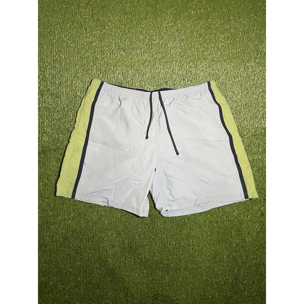 L.L. Bean Swim Trunks Colorblock Light Blue Green Men's XXL Drawstring Lined